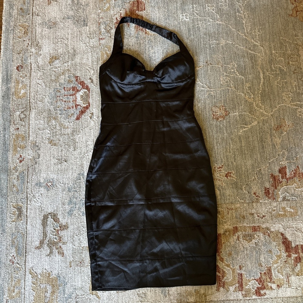 XOXO Halter Dress Size 9 Elastic Back And Zipper Knee Length Party Cocktail